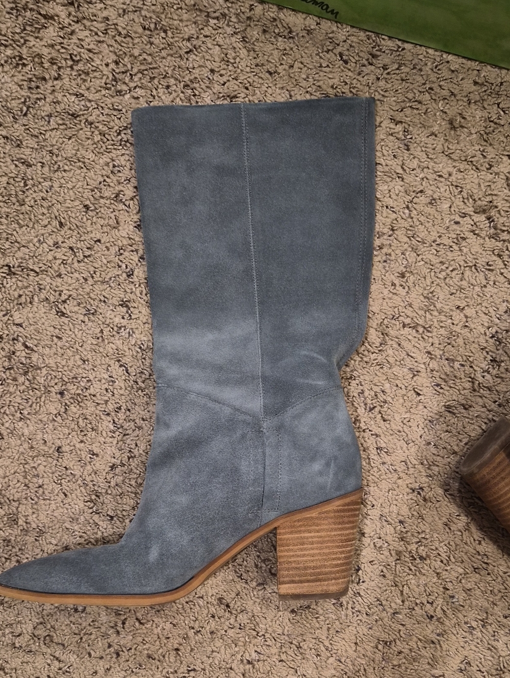 Sam Edelman Blue Gray Suede Boots, Size 10 - Picture 6 of 9